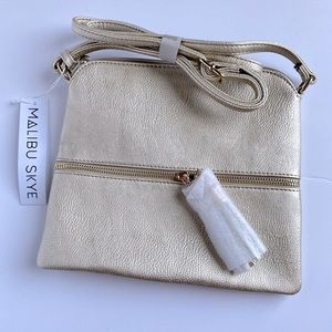 Malibu Skye Morgan Tassel Gold Crossbody Bag